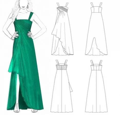 Como elaborar un vestido largo con moldes paso a paso